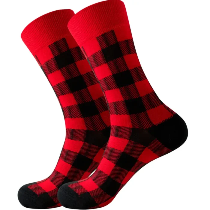 Black Lines on Red Color Socks