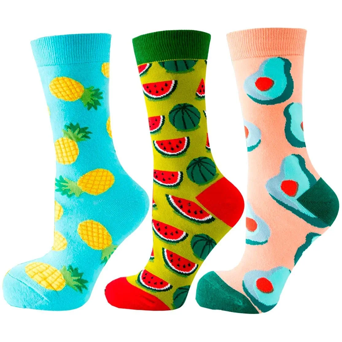 Fruit Sock Set: Avocado, Watermelon, Pineapple