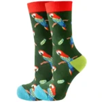 Parrot On a Branch Colorful Socks
