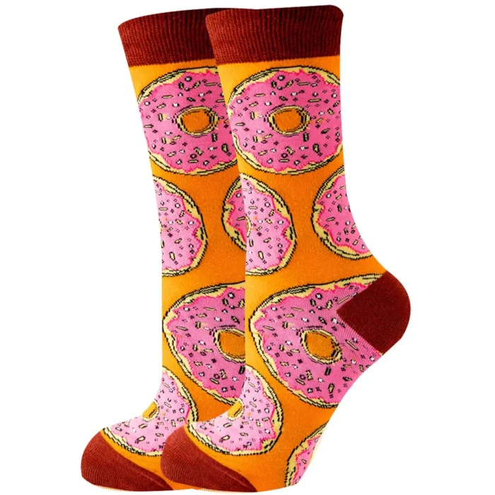 Pink Donuts Colorful Socks