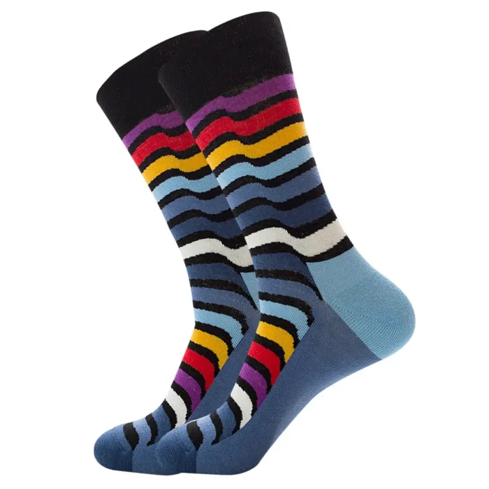 Rainbow Curves Color Sock