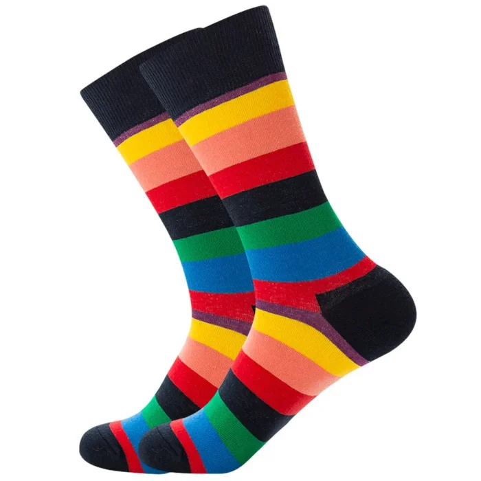Rainbow Lines Colorful Socks