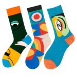 Art Abstraction 3 Pairs of Colorful Socks