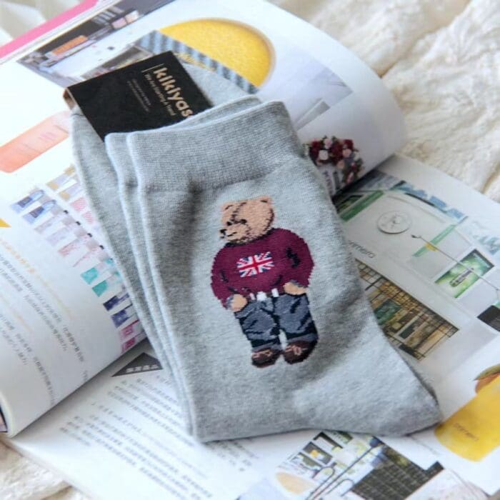 Breathable Cotton Bear-Print Socks