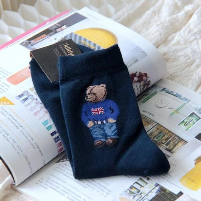 Breathable Cotton Bear-Print Socks