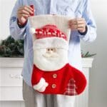 Large Knitted Santa Claus Xmas Stocking
