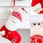 Large Knitted Santa Claus Xmas Stocking