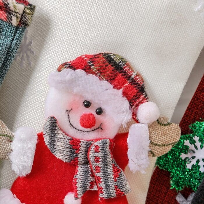 Large Santa & Snowman Christmas Candy Stocking