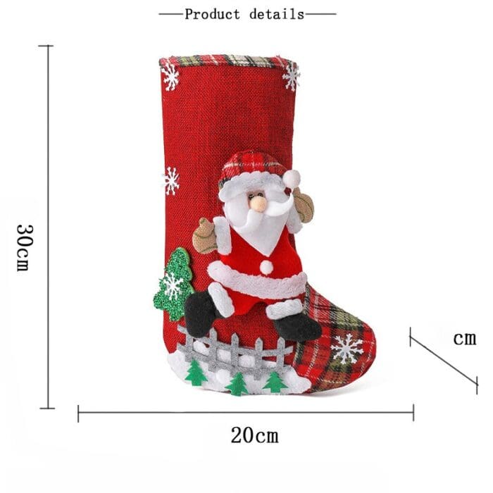 Large Santa & Snowman Christmas Candy Stocking