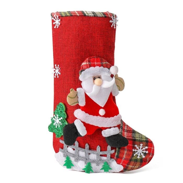 Large Santa & Snowman Christmas Candy Stocking