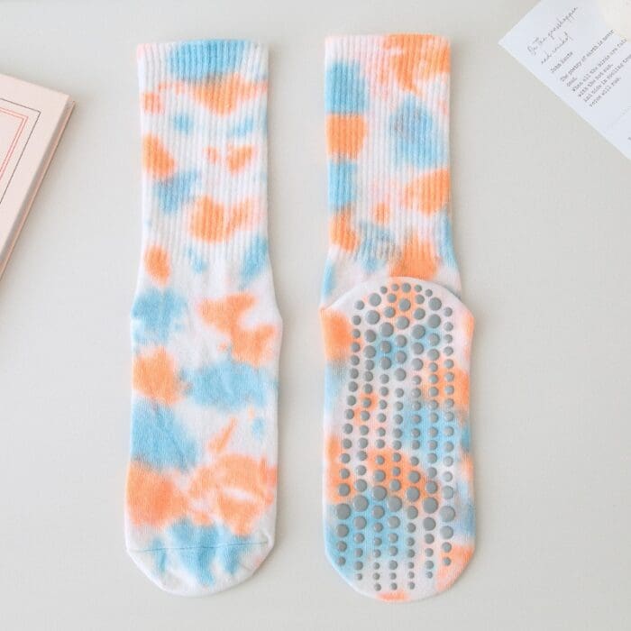 Tie-Dye Breathable Mid-Calf Yoga Socks