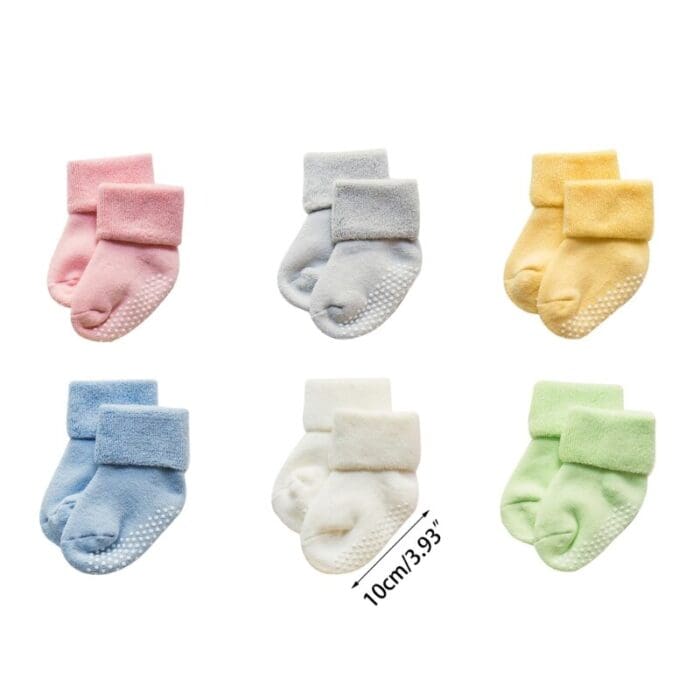Warm Thickened 0-6m Baby Grip Socks