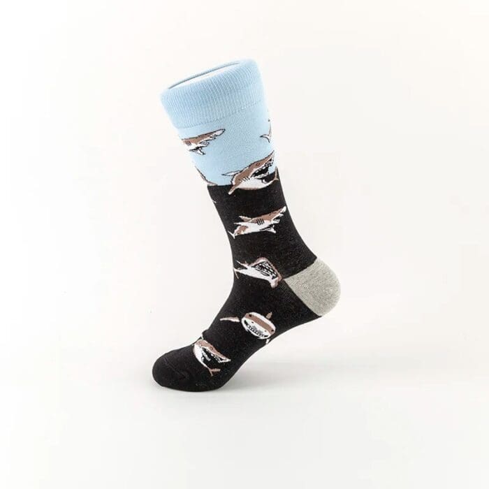 Casual Shark Pattern Socks - Black Shark