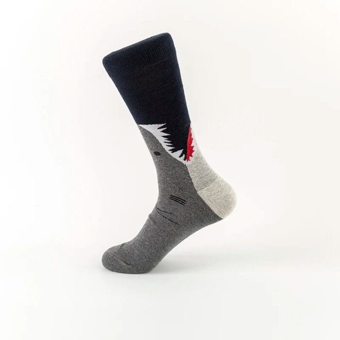 Casual Shark Pattern Socks - Gray Shark