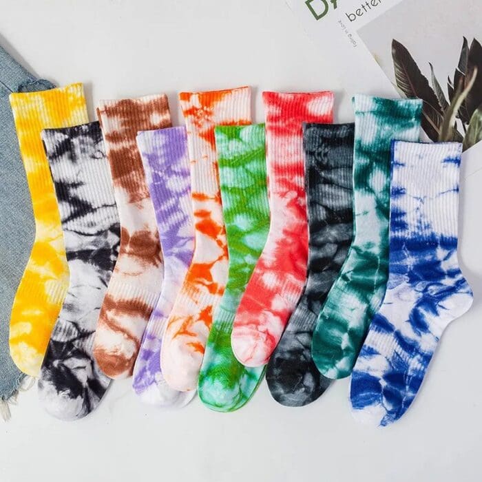 Tie-Dye Middle Tube Socks Harajuku Style