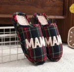 Cozy Mama Scottish Plaid Wool Slippers for Women