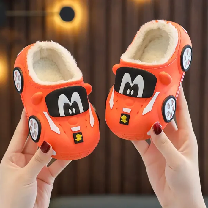 Flat Cartoon Warm Non-Slip Baby Home Slippers