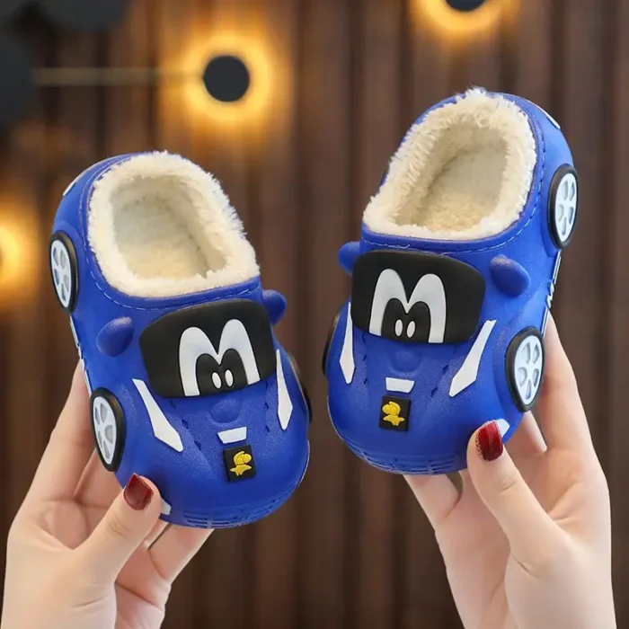 Flat Cartoon Warm Non-Slip Baby Home Slippers