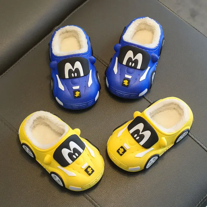 Flat Cartoon Warm Non-Slip Baby Home Slippers