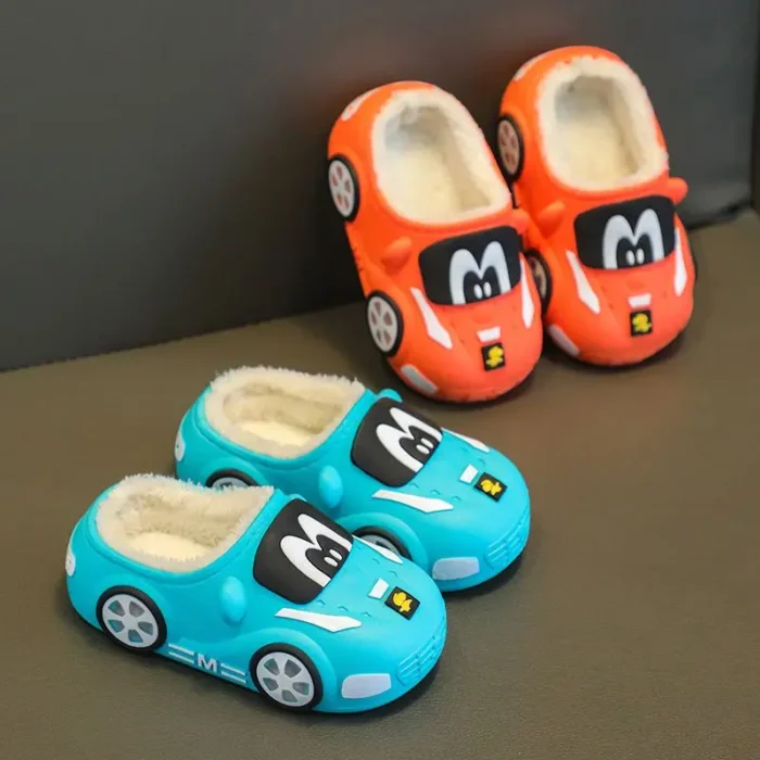 Flat Cartoon Warm Non-Slip Baby Home Slippers