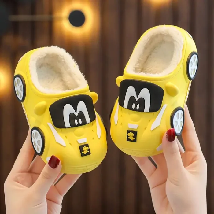 Flat Cartoon Warm Non-Slip Baby Home Slippers