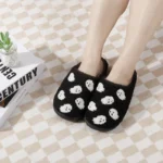Ghost Scream Cotton Slippers | Spooky Skull Home Flat Indoor Shoes