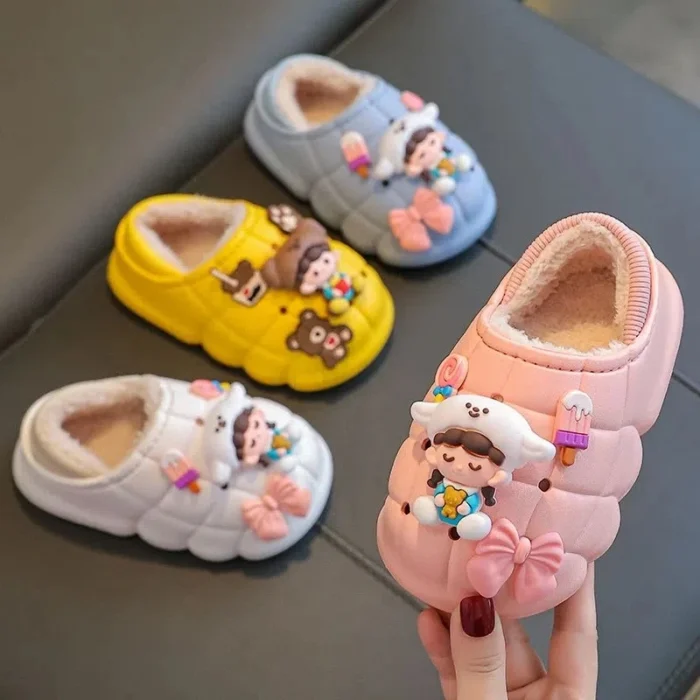 Home Warm Baby Cotton Furry Slippers Shoes