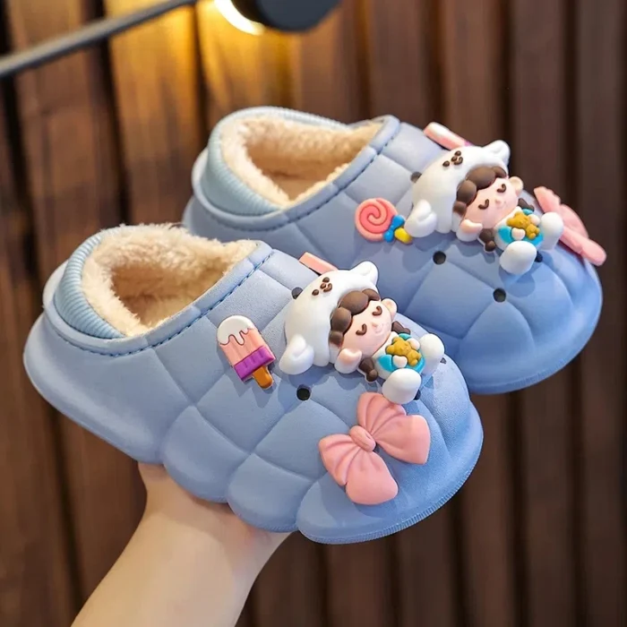 Home Warm Baby Cotton Furry Slippers Shoes