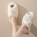 "I Do" Plush Bridal Slippers | Cross Sandals for Honeymoon and Bridal Shower