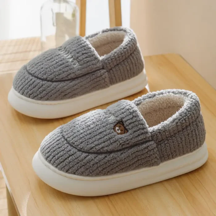 Indoor Warm Plush Footwear | Couple Bear Home Shoes