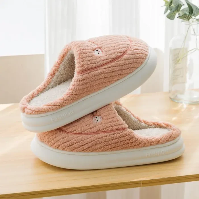 Indoor Warm Plush Footwear | Couple Bear Home Shoes