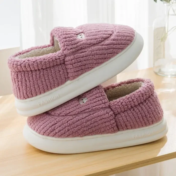 Indoor Warm Plush Footwear | Couple Bear Home Shoes