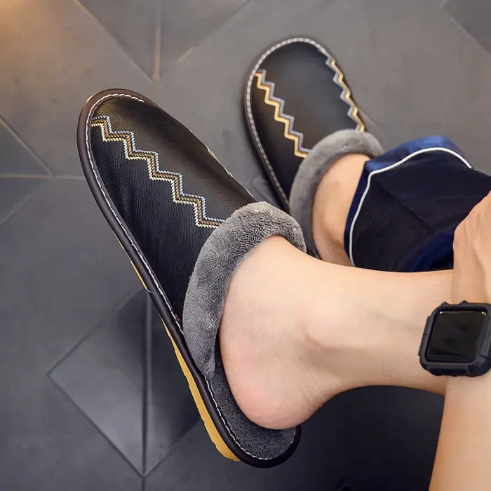 Leather Home Slippers Unisex | Women's Fur Slides