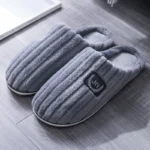 Male Winter Floor Fur Slides | House Flat Warm Plush Slippers