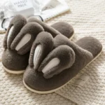 Rabbit Ear Home Indoor Couple Slippers | Winter Warm Plush Shoes
