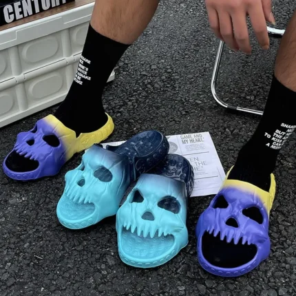 Skull Design Gothic Outdoor Slippers | Anti-Slip Summer Sandals