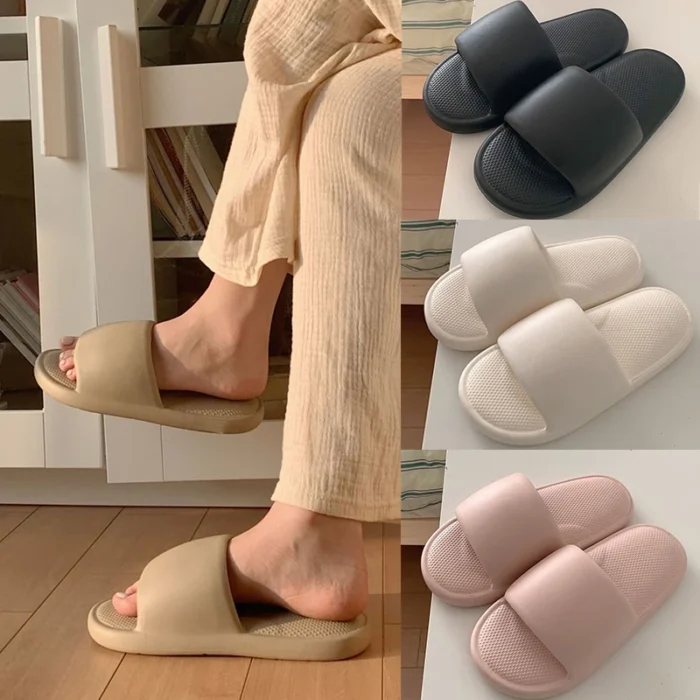 Thick Bottom Soft EVA Summer Sandals | Anti-Slip Unisex Casual Bathroom Flip Flops
