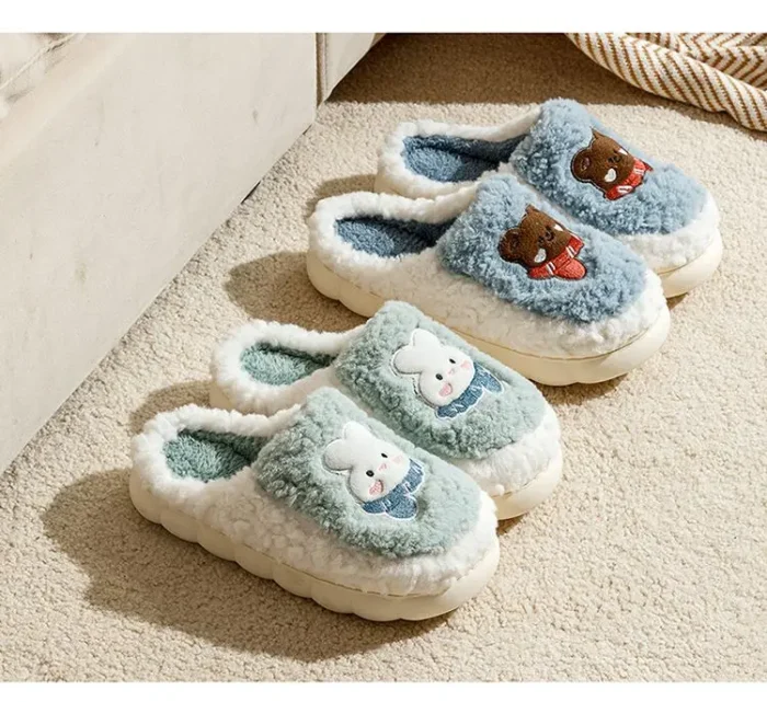 Unisex Winter New Women's Plush Cotton Slippers