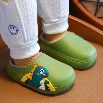Waterproof Plush Cotton Indoor Slippers for Children