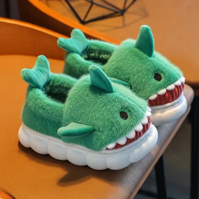 Winter Plush Warm Shark Slippers House Shoes