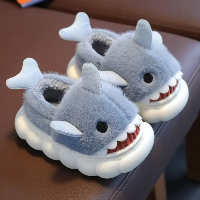 Winter Plush Warm Shark Slippers House Shoes