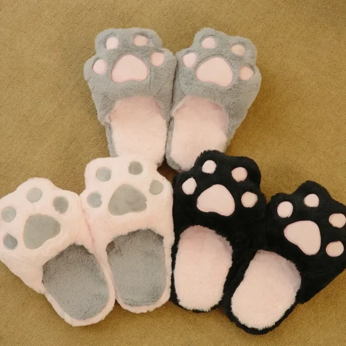 Winter Warm Kawaii Cat Paw Slippers
