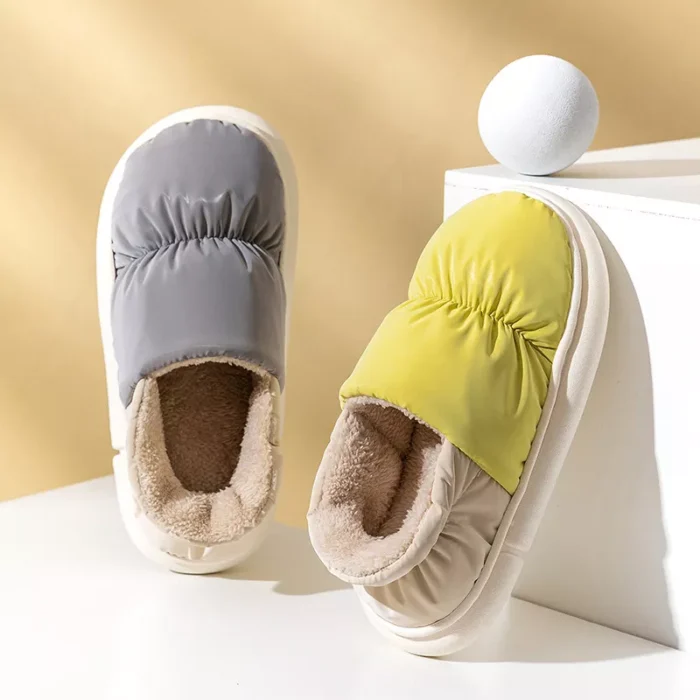 Winter Warm Plush Cotton Slippers for Indoor Home Use