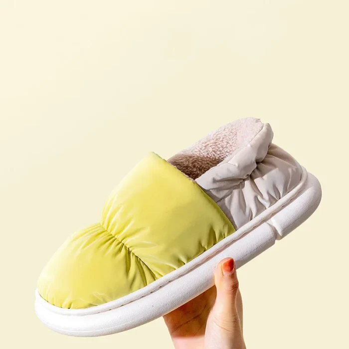 Winter Warm Plush Cotton Slippers for Indoor Home Use