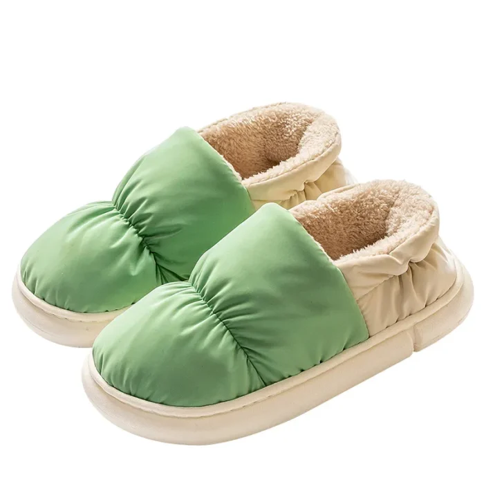 Winter Warm Plush Cotton Slippers for Indoor Home Use