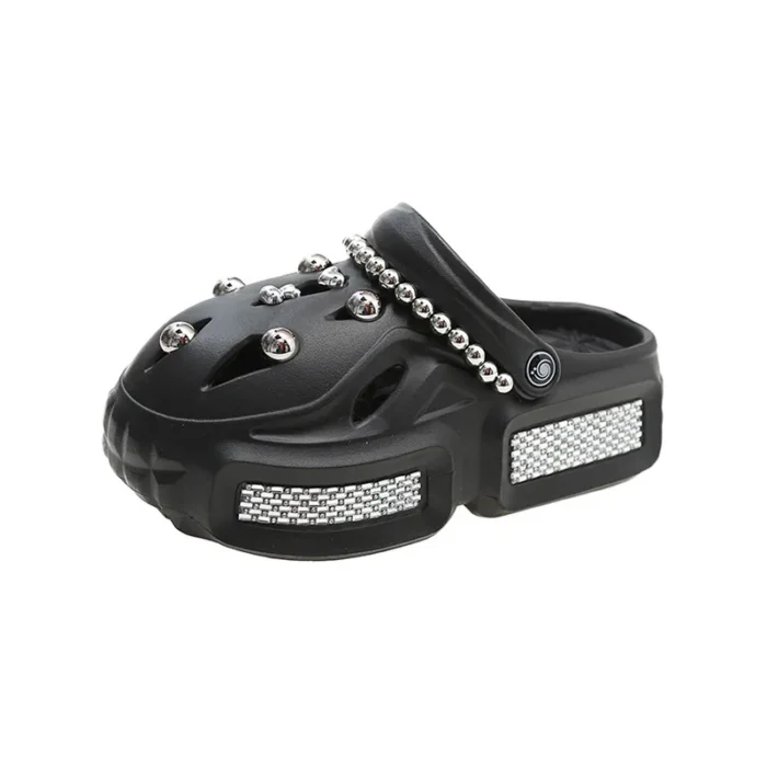 Women's Punk High Heel Sandals | VA Thick Sole with Chain and Steel Balls