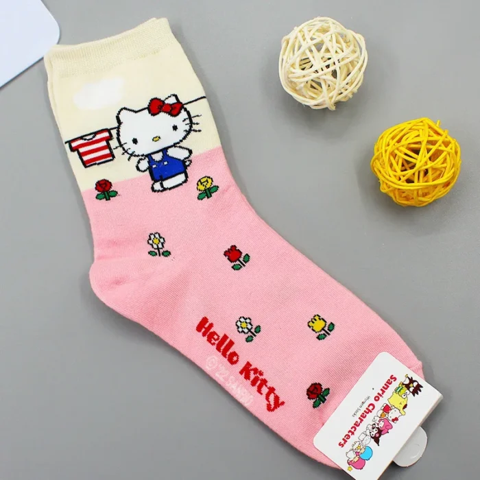 Anime Sanrio Hello Kitty Socks - Kuromi and My Melody Design