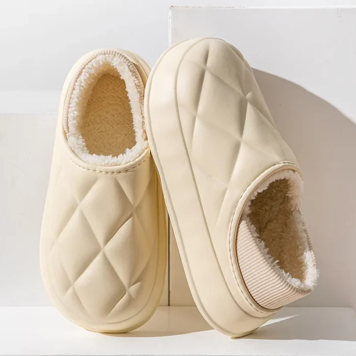 Comfort Plush Slides - Happy Feet Cozy Furry Slippers