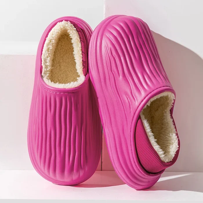 Couple Washable Cotton Slippers - Furry Slides Shoes