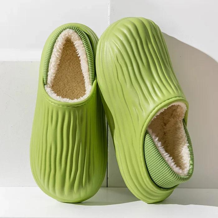 Couple Washable Cotton Slippers - Furry Slides Shoes